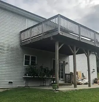 Wooden deck in need of repair
