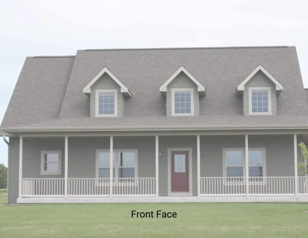 How to measure term: Front side of home with the words "Front Face"