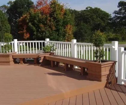 Brown TimberTech decking, AZEK trim