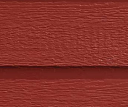 Closeup of red Cinnabar Diamond Kote siding