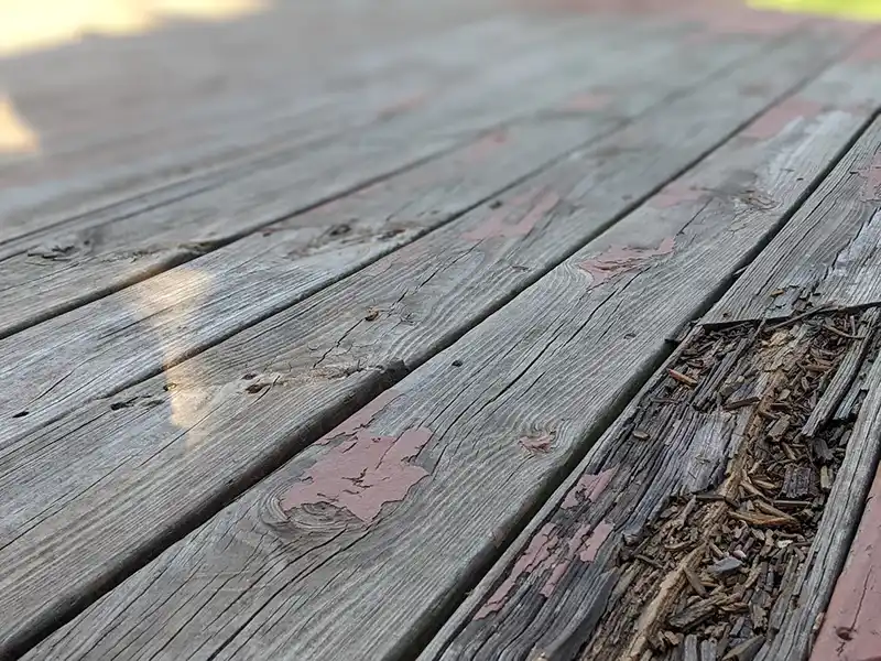 Wood Deck with Rot and chipping