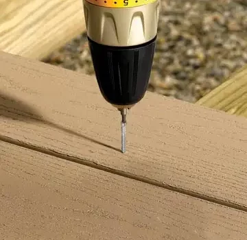 An example of a TopLoc Decking Fastener being installed with a drill.
