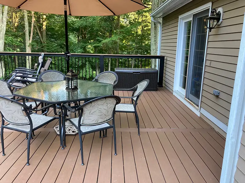 decking with patio furniture