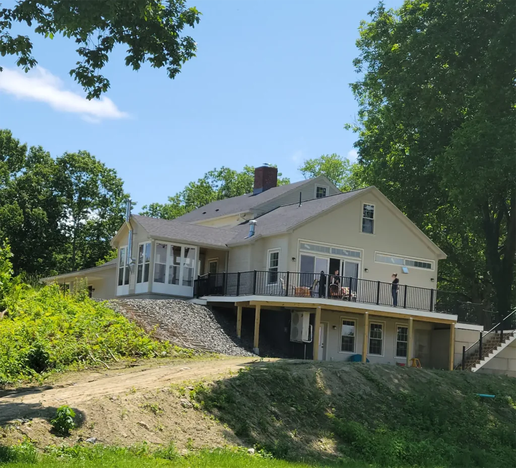An old historical house in the process of being remodeled.