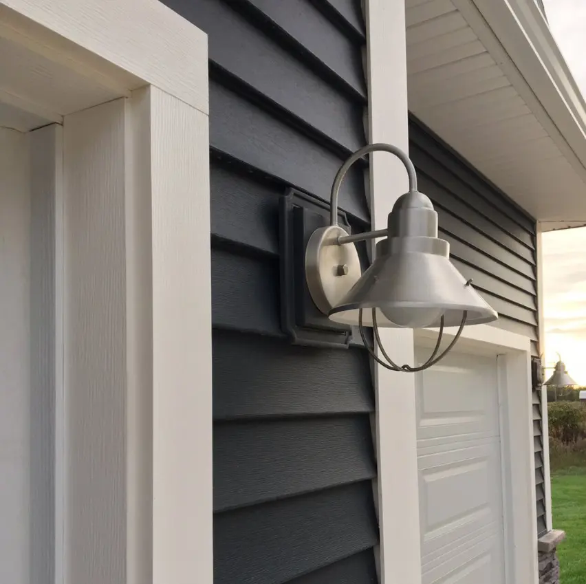 PVC trim on a garage.